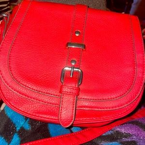 Red leather purse